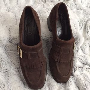 Bruno Magli brown suede loafers